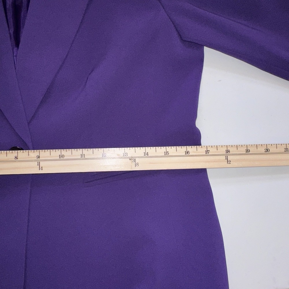 NWT Kasper Petite Blazer Jacket Sz 4P Deep Purple One Button Business Casual - Picture 9 of 12